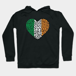 Cute Shamrock St. Patrick's Day Valentine's Day Irish Flag Hearts Hoodie